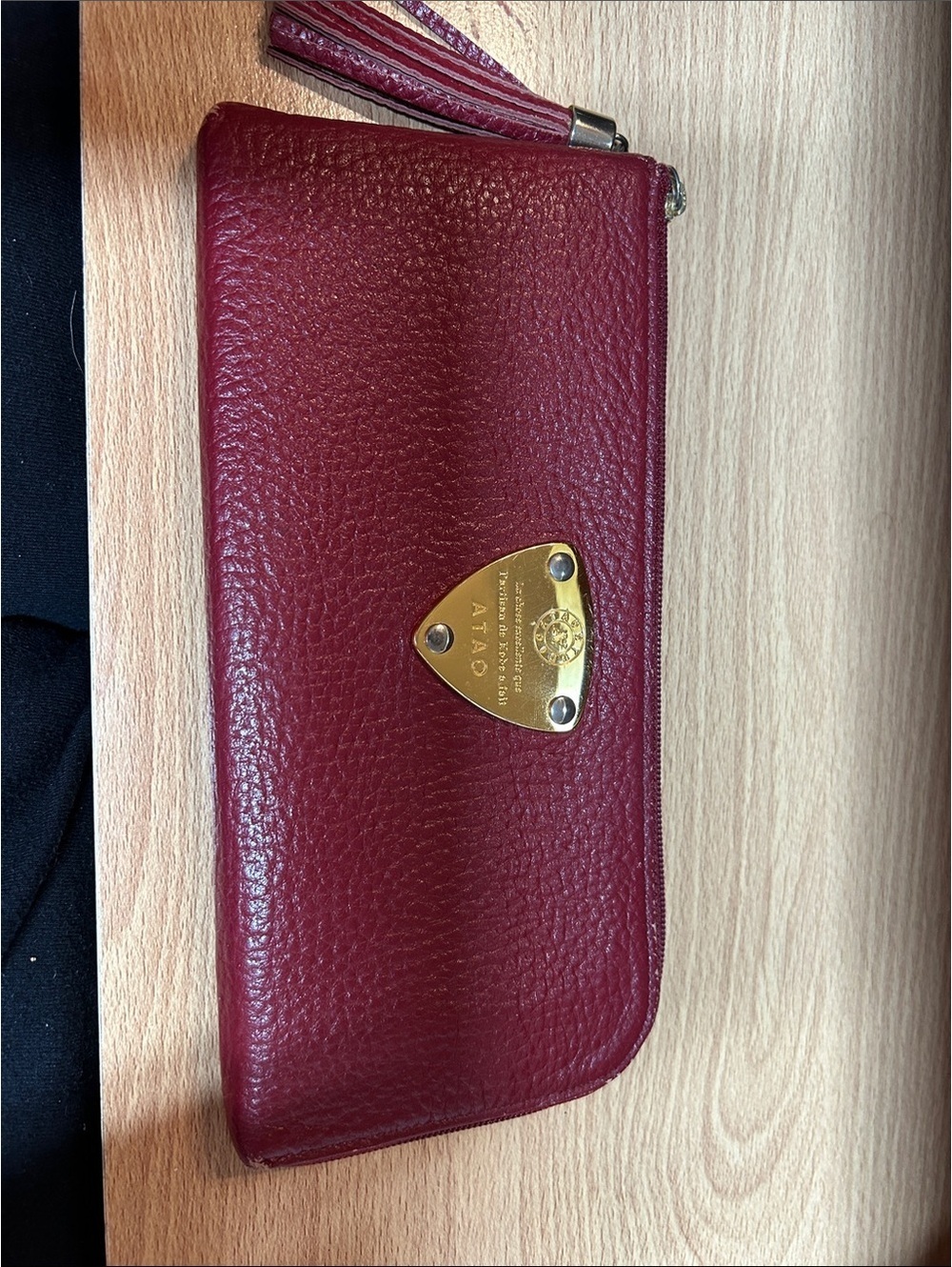 Authentic ATAO Kobe Japan "Limo Kelly" Slim L-Shaped Leather Long Wallet